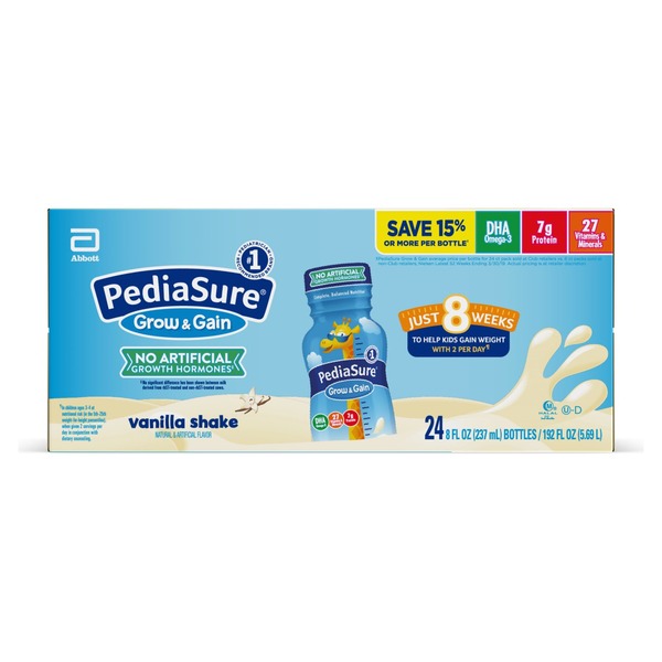 Baby Food & Formula PediaSure Grow & Gain Nutrition Shake Vanilla Ready to Drink Bottles hero