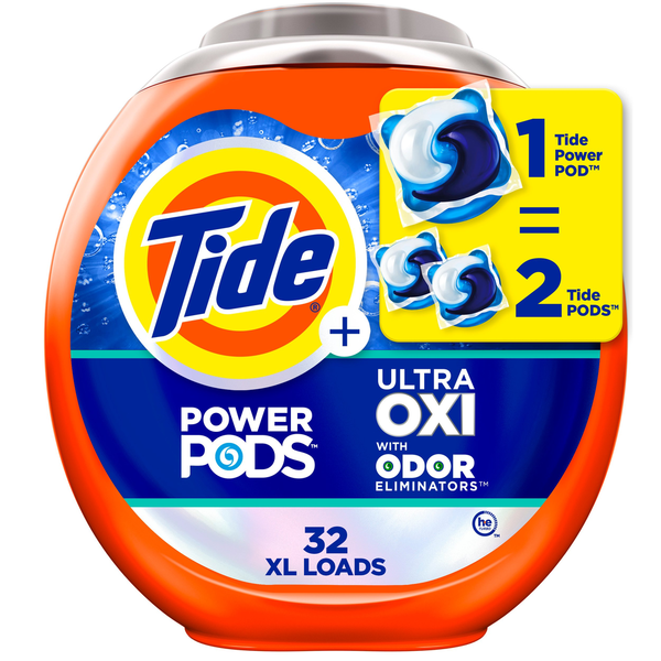 Laundry Tide Ultra OXI Power PODS with Odor Eliminators Laundry Detergent Pacs hero