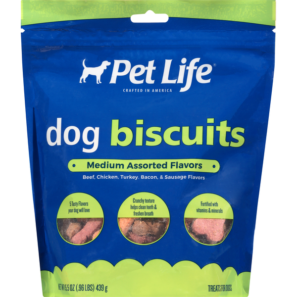 Dog Food & Care Pet Life Dog Biscuits, Assorted Flavors, Medium hero