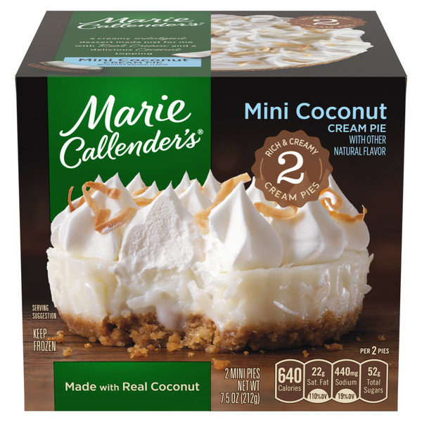 Frozen Dessert Marie Callender's 2 Mini Coconut Cream Pies Frozen Mini Pie Dessert hero