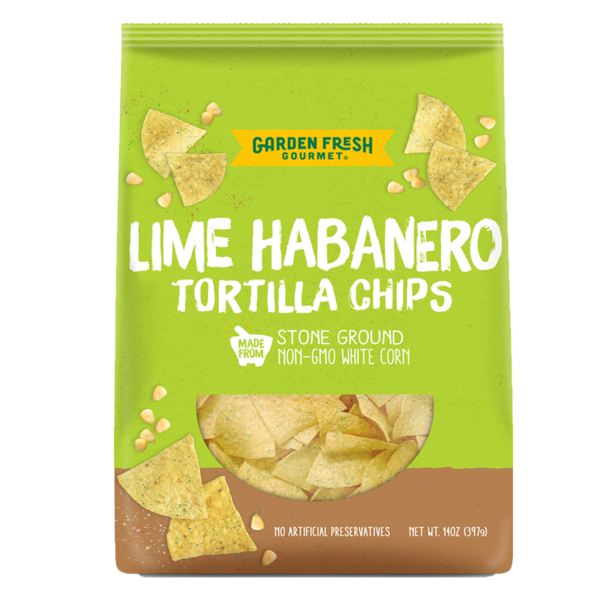 Garden Fresh Gourmet Lime Habanero Tortilla Chips hero