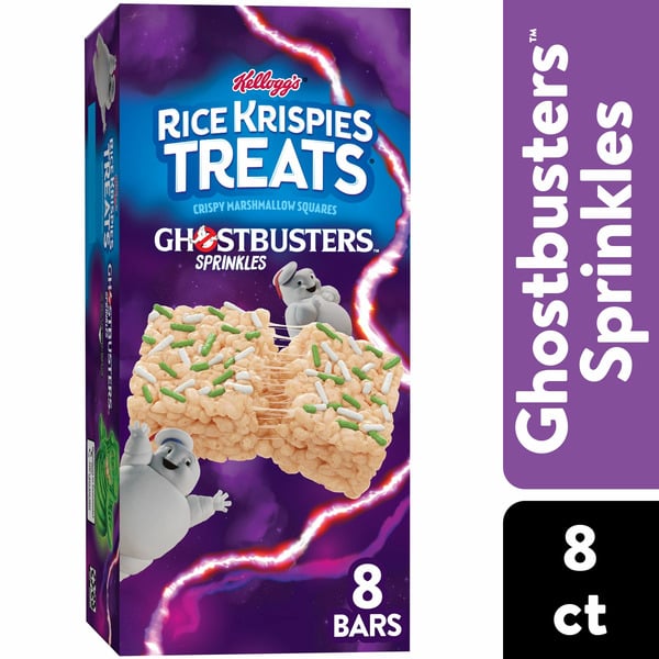 Breakfast Breads, Donuts & More Kellogg's Rice Krispies Treats Crispy Marshmallow Squares, Kids Snacks, Cereal Bars, Ghostbusters Sprinkles hero