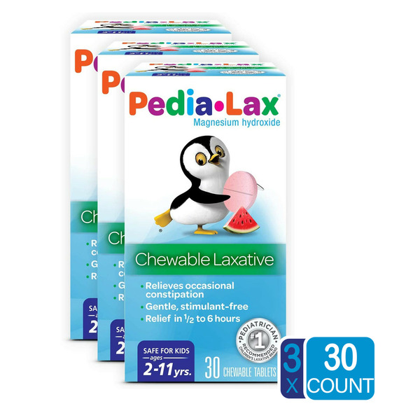 Dietary Care Pedia-Lax Laxative Chewable Tablets for Kids, Ages 2-11 Watermelon hero