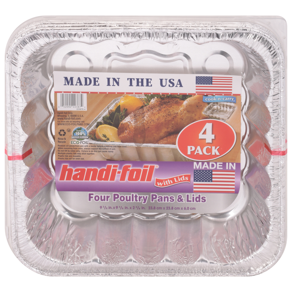 Baking Supplies & Decor Handi-foil Poultry Pans & Lids, 4 Pack hero