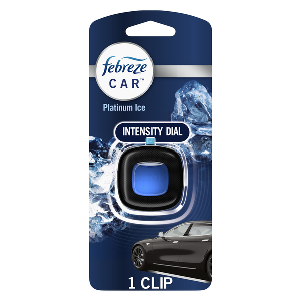 Air Fresheners & Candles Febreze Odor-Fighting Auto Air Freshener Vent Clip, Platinum Ice Scent hero