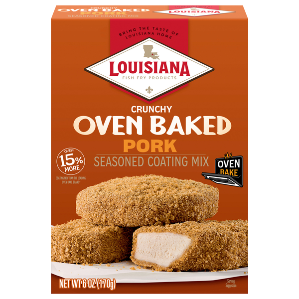 Louisiana Fish Fry Products Seasoned Coating Mix, Pork, Crunchy, Oven Baked hero