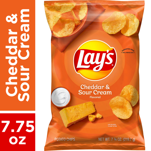 Chips & Pretzels Lay's Potato Chips, Cheddar & Sour Cream Flavored hero