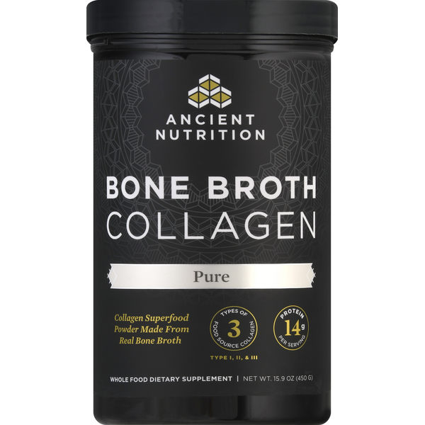 Dietary Supplements Ancient Nutrition Bone Broth Collagen, Pure hero