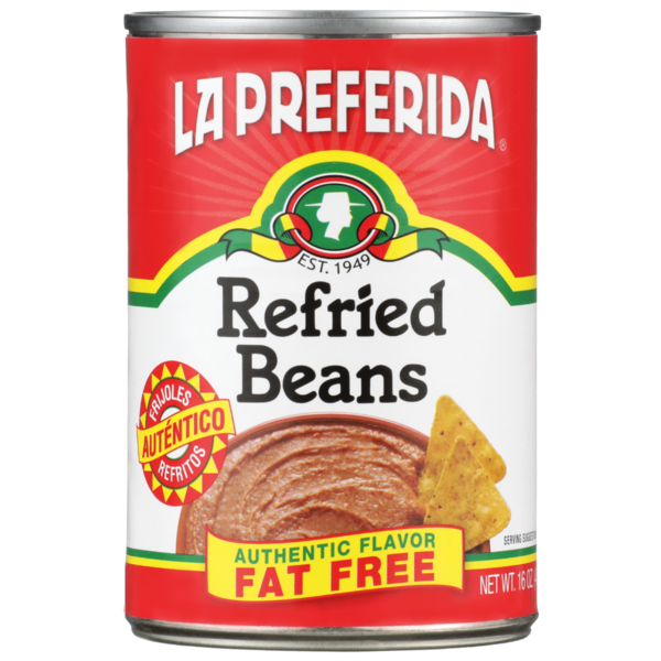 Latin Foods La Preferida Fat Free Refried Beans, Vegan hero