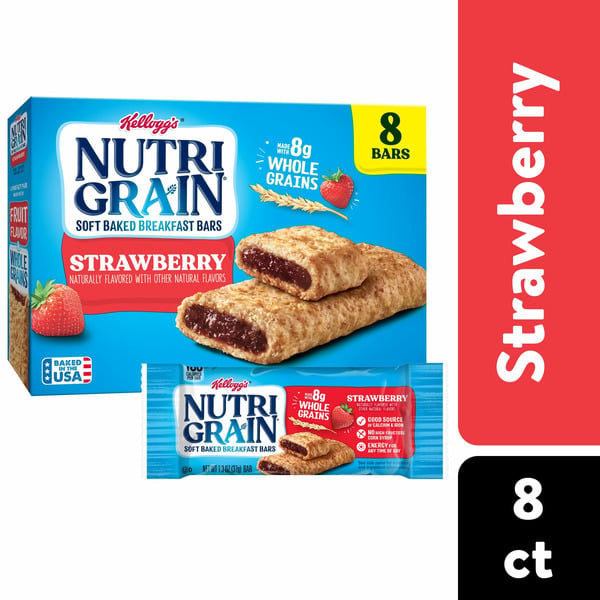 Energy & Granola Bars Kellogg’s Nutri-Grain Soft Baked Breakfast Bars, Kids Snacks, Whole Grain, Strawberry hero