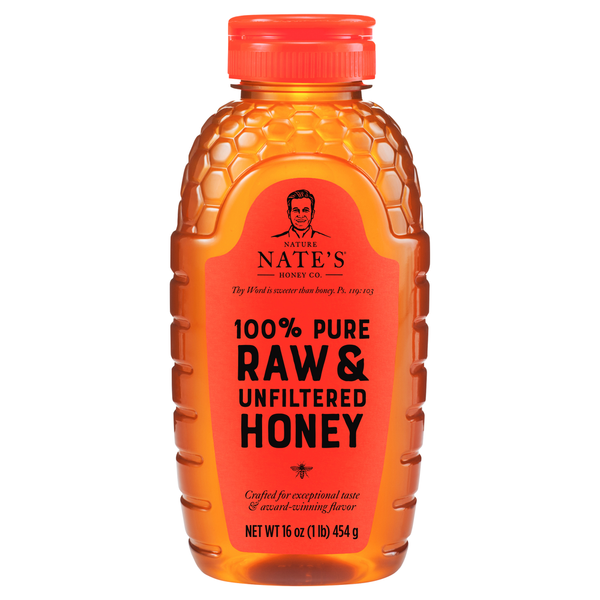 Sugar & Sweeteners Nature Nate's Honey, Raw & Unfiltered, 100% Pure hero