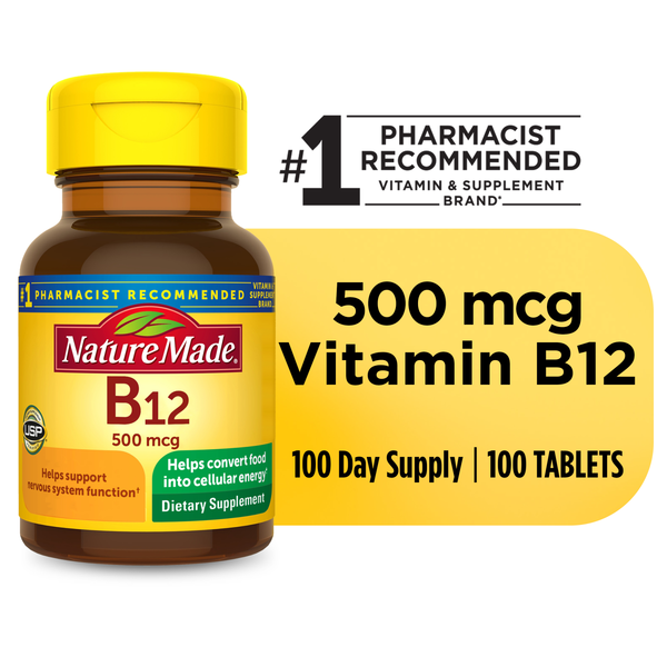 Vitamins & Supplements Nature Made Vitamin B12 500 mcg Tablets hero