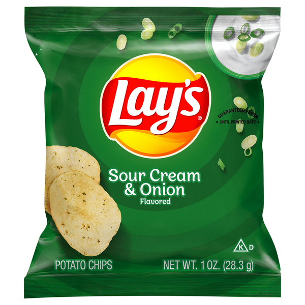 Chips & Pretzels Lay's Sour Cream & Onion Flavored Potato Chips hero