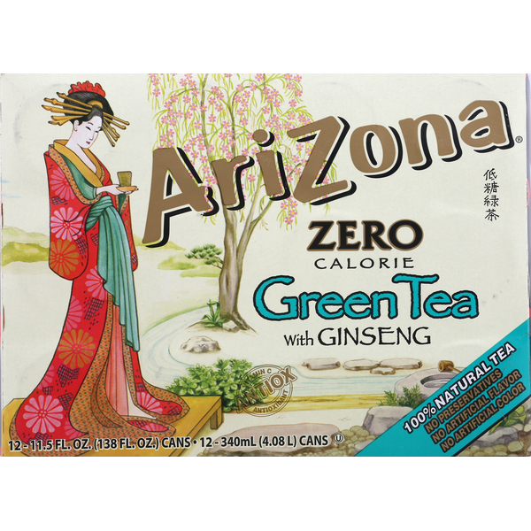 Tea AriZona Green Tea, Zero Calorie, with Ginseng hero