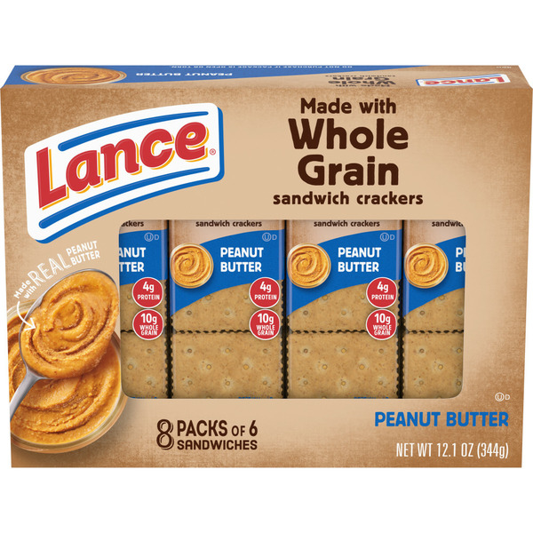 Crackers Lance Baked with Whole Grain Peanut Butter Sandwich Crackers hero