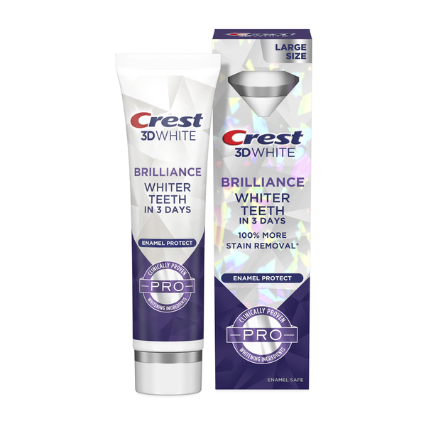 Oral Hygiene Crest 3D White Brilliance Pro Enamel Protect Teeth Whitening Toothpaste hero