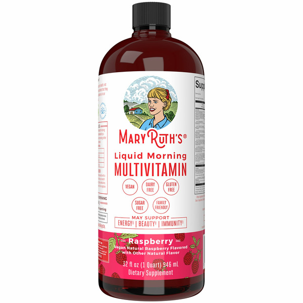 MaryRuth's Multivitamin, Liquid Morning, Raspberry Flavored hero