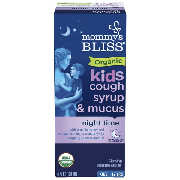 Mommy's Bliss Organic Kids Cough Syrup & Mucus, Night Time hero