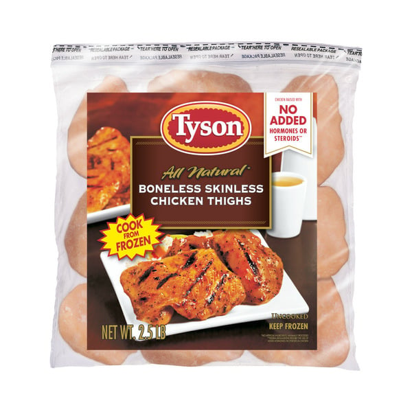 Frozen Meat & Seafood Tyson Boneless Skinless Chicken Thighs hero