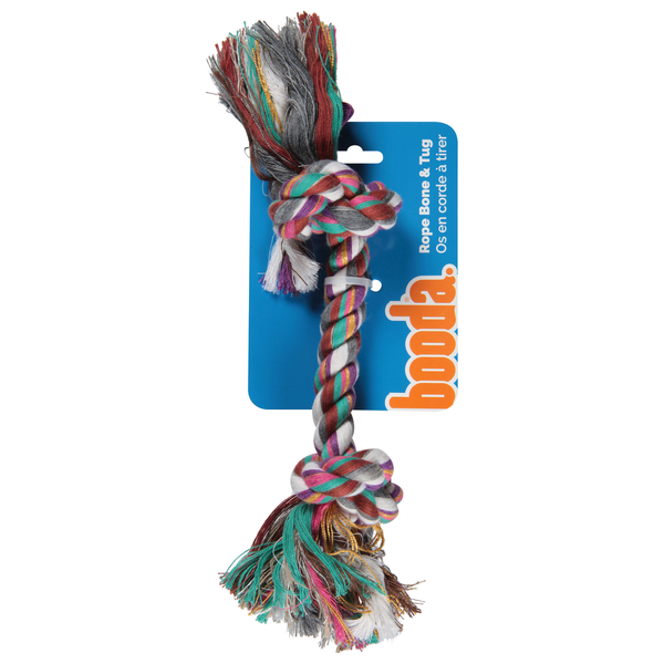 More Household Petmate Scoop 'N' Hide Rope Bone & Tug, Multi-Color, Medium hero