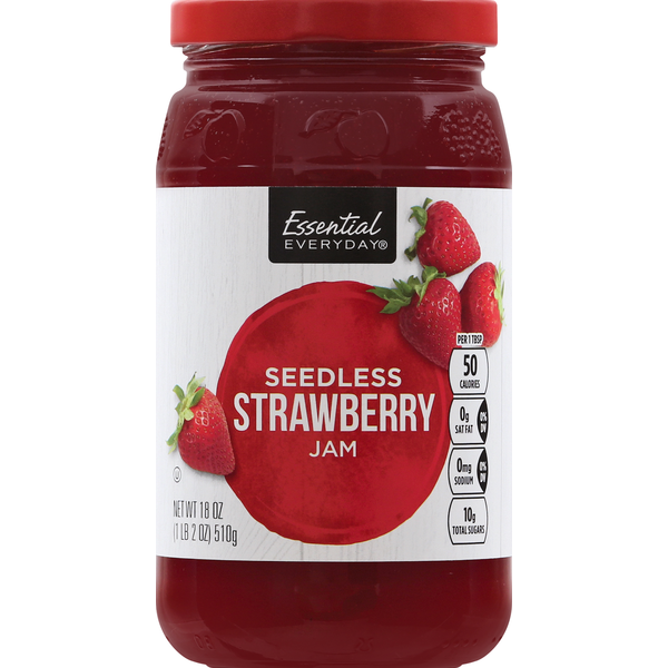 Spreads Essential Everyday Jam, Seedless, Strawberry hero