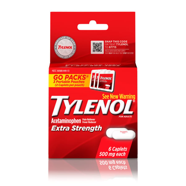 Cold, Flu & Allergy TYLENOL Extra Strength 500 Mg Acetaminophen Caplets, Travel Size hero