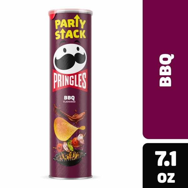 Pringles Potato Crisps Chips, Lunch Snacks, On-The-Go Snacks, BBQ hero