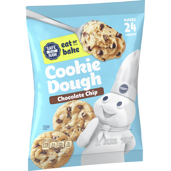 Refrigerated Dough & Biscuits Pillsbury Ready to Bake Refrigerated Chocolate Chip Cookie Dough hero