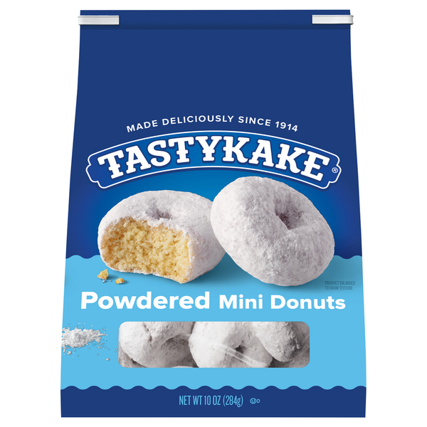 Cookies & Cakes Tastykake Powdered Sugar Mini Donuts, Shareable Powdered Donuts, 10 oz Bag hero