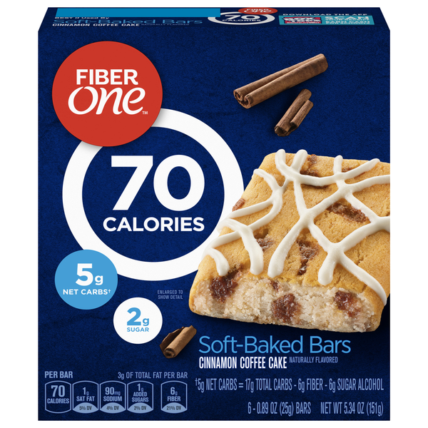 Breakfast Bars & Pastries Fiber One Soft-Baked Bars, Cinnamon Coffee Cake hero