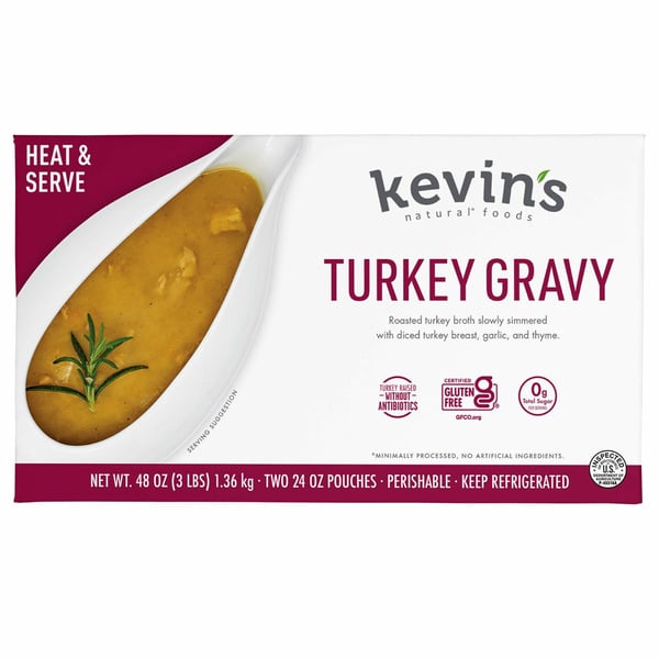 Frozen Meals Kevin's Natural Foods Turkey Gravy hero