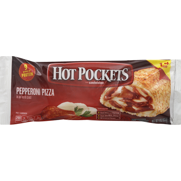 Prepared Meals Hot Pockets Sandwiches, Pepperoni Pizza hero