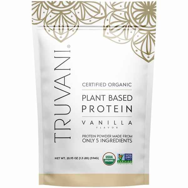 Energy & Endurance Truvani Protein Powder, Vanilla Flavored, Plant Based hero