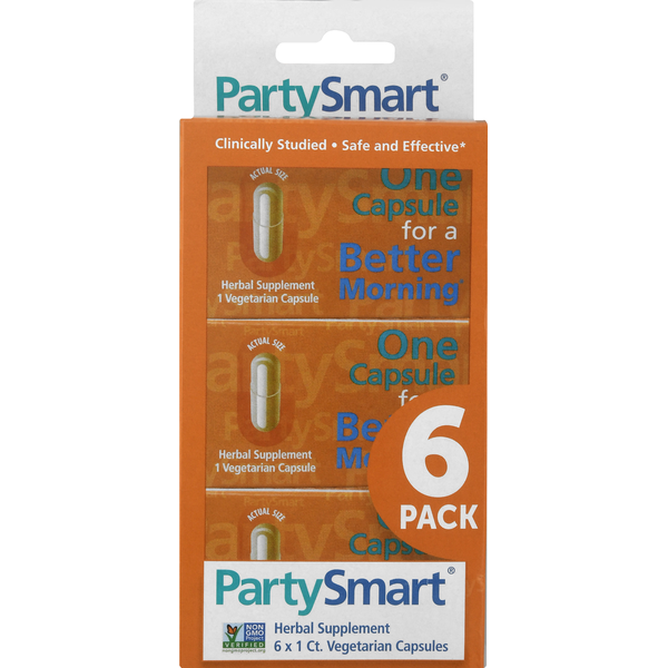 Vitamins & Supplements PartySmart Better Morning, Vegetarian Capsules, 6 Pack hero