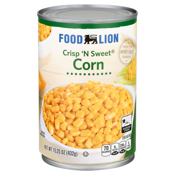 Canned & Jarred Vegetables Food Lion Corn, Crisp N Sweet hero