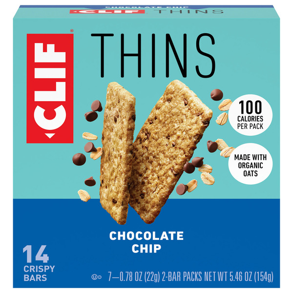 Energy & Granola Bars CLIF BAR Chocolate Chip Thin And Crispy Snack Bars hero