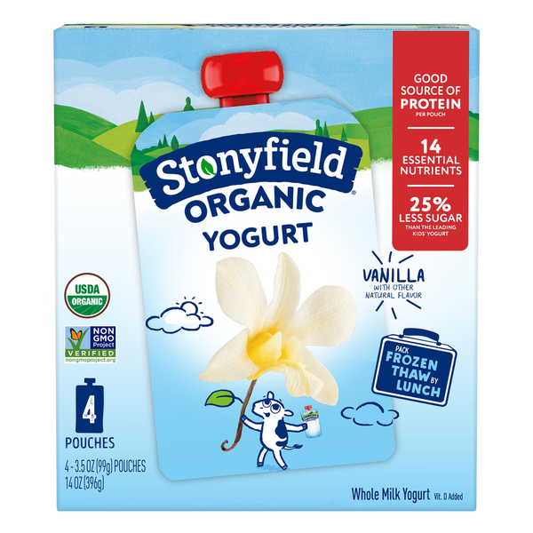 Yogurt Siggi's Vanilla Whole Milk Yogurt Pouches hero