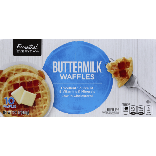 Frozen Breakfast Essential Everyday Waffles, Buttermilk hero