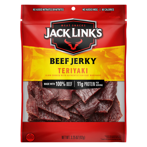 Jerky Jack Link's Beef Jerky, Teriyaki, Meat Snacks hero