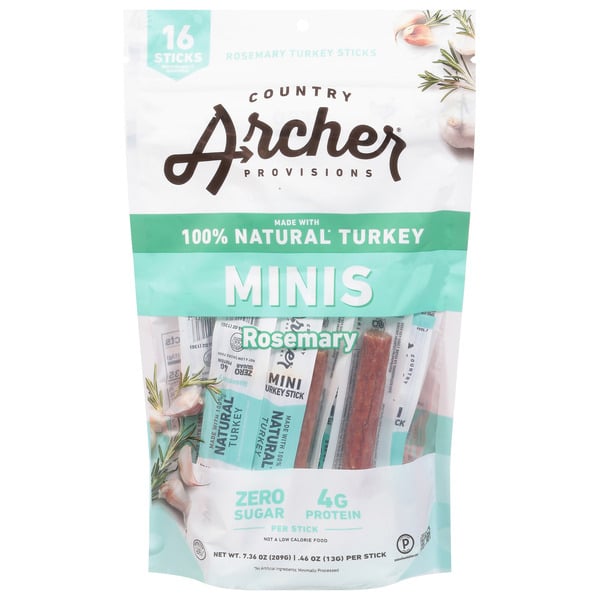 Country Archer Mini Turkey Jerky Sticks, Rosemary hero