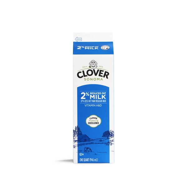 Milk Clover Sonoma Conventional Reduced Fat 2% Milk Quart hero