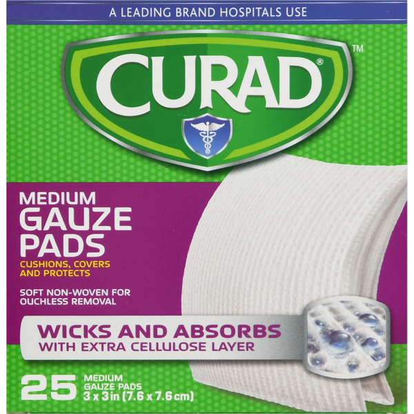 First Aid CURAD Gauze Pads, Medium hero