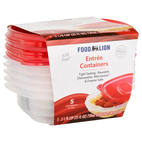 Food Wraps & Storage Food Lion Containers with Lids, Entree hero