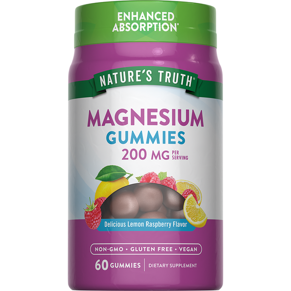 Vitamins & Supplements Nature's Truth Magnesium Enhanced Absorption 200 mg, Vegan Gummies hero