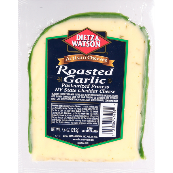 Packaged Cheese Dietz & Watson Cheddar Cheese, Roasted Garlic hero