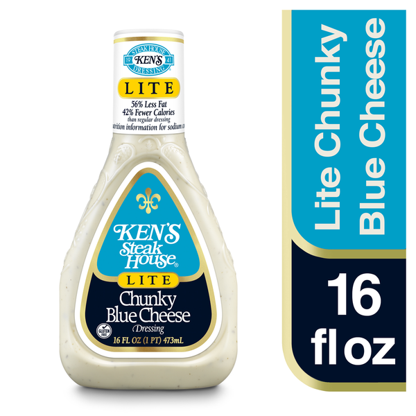 Salad Dressing & Toppings Ken's Steak House Dressing, Blue Cheese, Chunky, Lite hero