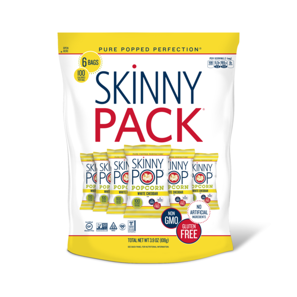 Popcorn & Jerky SkinnyPop SkinnyPack White Cheddar Popcorn hero