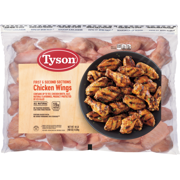 Frozen Meat & Seafood Tyson Chicken Wing Sections, 10 lb. (Frozen) hero