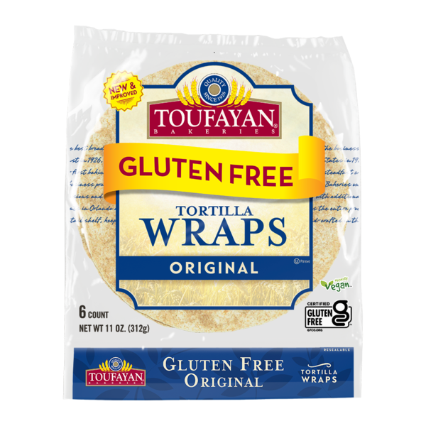 Bakery Gluten Free & Sugar Free Toufayan Bakeries Original, Gluten Free Tortilla Wraps hero