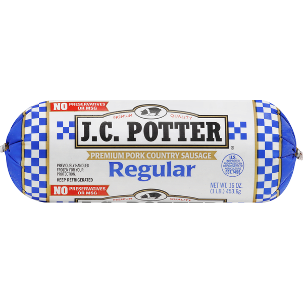 Hot Dogs, Bacon & Sausage JC Potter Sausage, Premium Pork Country, Regular hero